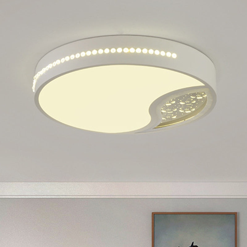 Minimalist Gray Drum Acrylic Led Ceiling Light For Bedroom - Flush Mount 19.5/31 Wide White / 19.5
