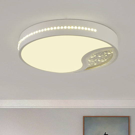 Minimalist Gray Drum Acrylic Led Ceiling Light For Bedroom - Flush Mount 19.5/31 Wide White / 19.5