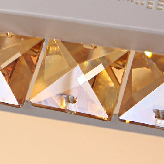 Modern K9 Crystal Led Ceiling Light - Flush Mount Acrylic Shade Remote Control Dimming 21.5/37.5