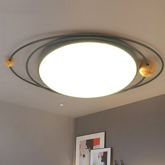 Modern Nordic Led Ceiling Lamp With Round Acrylic Design - 21’/26’/31’ Gray/Green/White