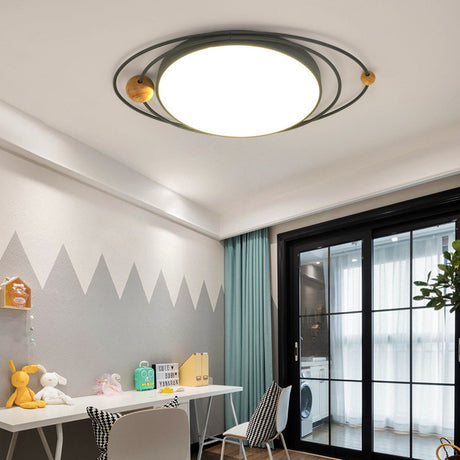 Modern Nordic Led Ceiling Lamp With Round Acrylic Design - 21’/26’/31’ Gray/Green/White