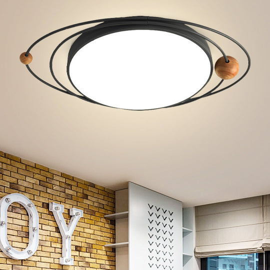 Modern Nordic Led Ceiling Lamp With Round Acrylic Design - 21/26/31 Gray/Green/White
