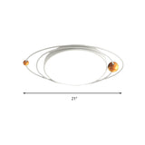 Modern Nordic Led Ceiling Lamp With Round Acrylic Design - 21/26/31 Gray/Green/White