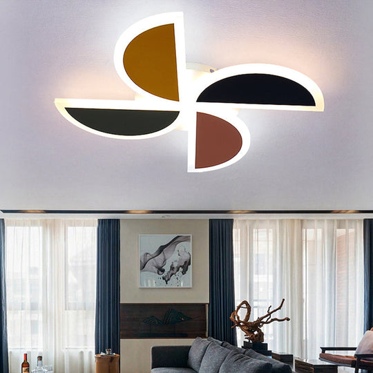 Nordic Windmill Acrylic Led Ceiling Lamp 19.5’/23.5’ Flush Mount Lighting - Green - Yellow -