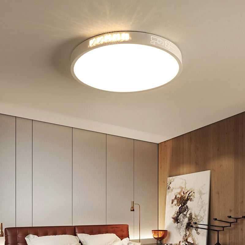 Flush Mounted Led Crystal Ceiling Light With Acrylic Shade - Rectangle/Round Options 16/19.5/23.5