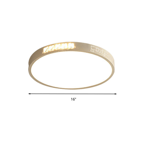 Flush Mounted Led Crystal Ceiling Light With Acrylic Shade - Rectangle/Round Options