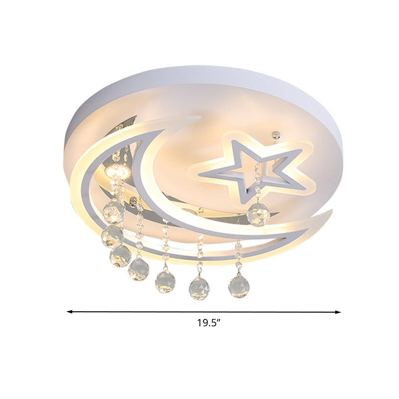 Modern Starry Led Ceiling Light In Warm/White For Bedroom- 16/19.5 Diameter