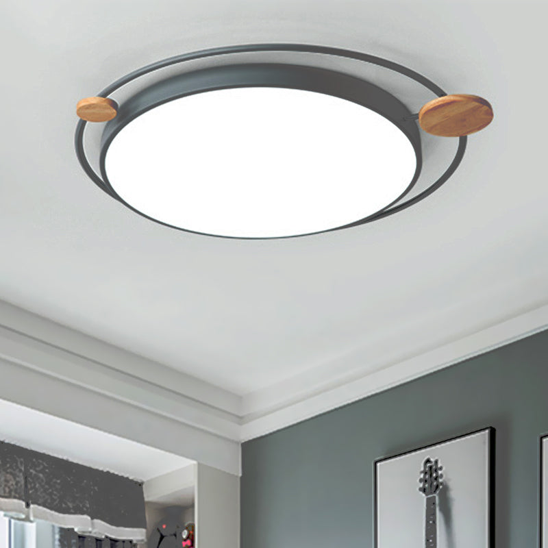Modernist Round Ceiling Mounted Led Flush Light In Gray/White - Acrylic Multiple Sizes Natural/3