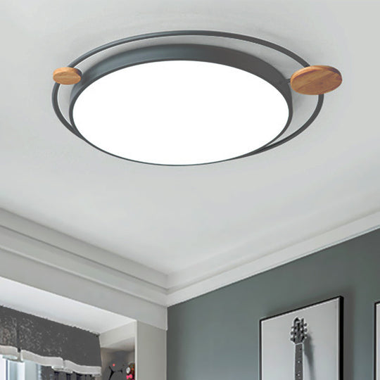 Modernist Round Ceiling Mounted Led Flush Light In Gray/White - Acrylic Multiple Sizes Natural/3