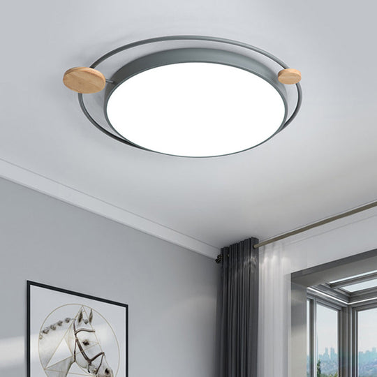Modernist Round Ceiling Mounted Led Flush Light In Gray/White - Acrylic Multiple Sizes Natural/3