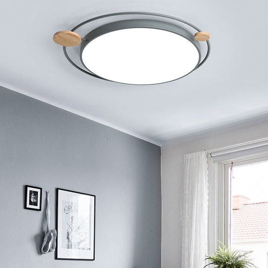 Modernist Round Ceiling Mounted Led Flush Light In Gray/White - Acrylic Multiple Sizes Natural/3