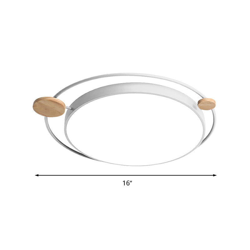 Modernist Round Ceiling Mounted Led Flush Light In Gray/White - Acrylic Multiple Sizes Natural/3