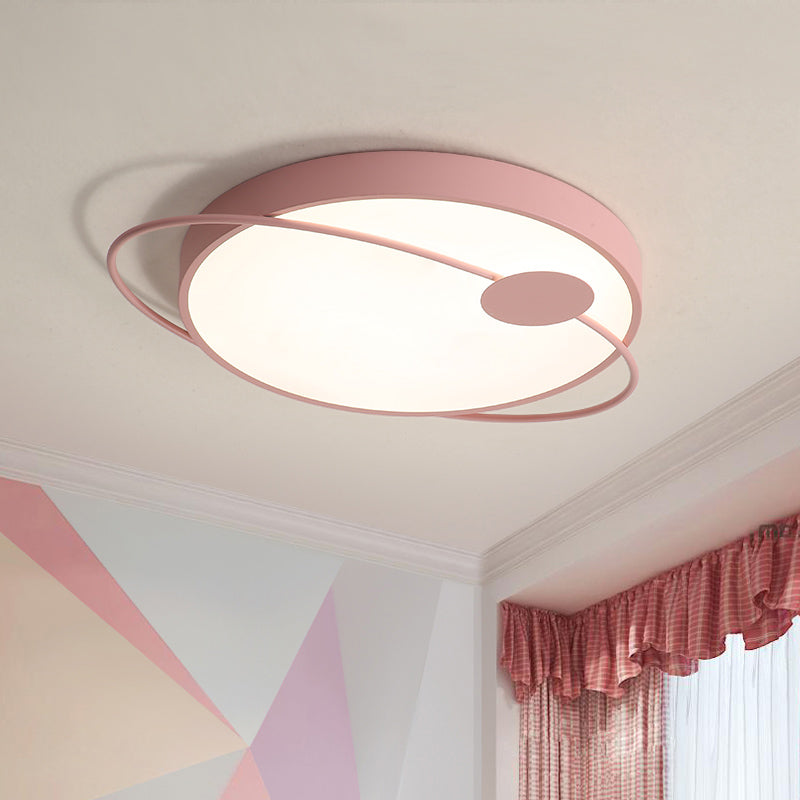 Nordic Style Acrylic Led Flush Ceiling Light Fixture: 18’/21.5’/25.5’ Diameter Round Shape