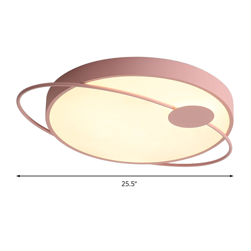 Nordic Style Acrylic Led Flush Ceiling Light Fixture: 18/21.5/25.5 Diameter Round Shape Warm/White