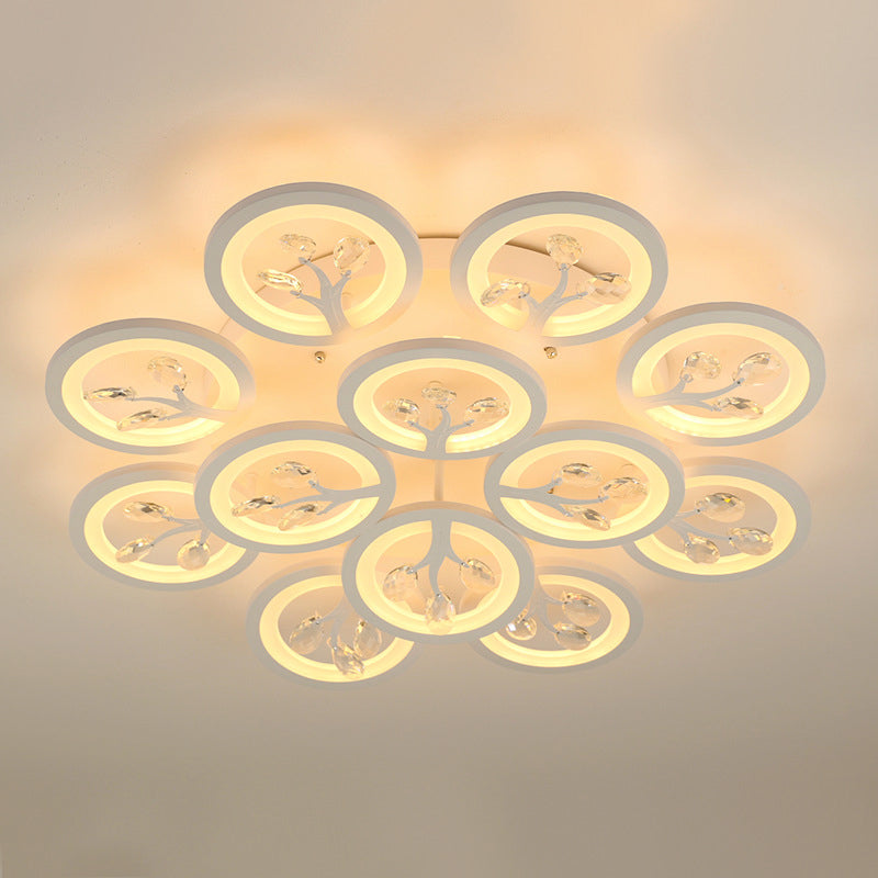 Sputnik Living Room Flush Mount Lamp - Simple Acrylic Light Fixture With Multiple Lighting Options