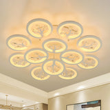 Sputnik Living Room Flush Mount Lamp - Simple Acrylic Light Fixture With Multiple Lighting Options
