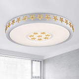 12/16.5/20.5 White Flower Flush Mount Acrylic Led Living Room Light In White/3 Color Options/Fourth