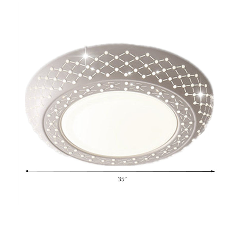 23’/35’ Simplistic Led Acrylic White Ceiling Light - Bedroom Flush Mount Lamp In White/3 Color