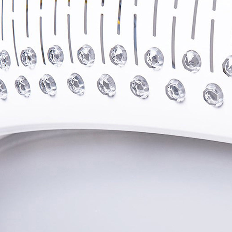 White Crystal Led Flush Mount Lamp - 23/31/36’ Round Bedroom Lighting Fixture 3 Color Light Options