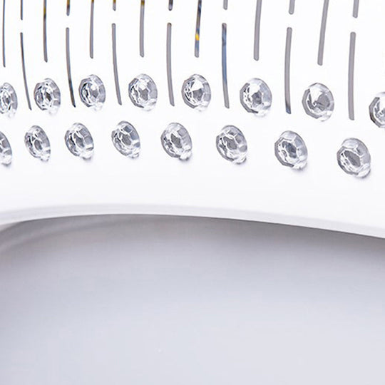 White Crystal Led Flush Mount Lamp - 23/31/36’ Round Bedroom Lighting Fixture 3 Color Light Options