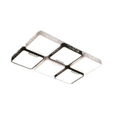 Modern Black And White Ceiling Light Fixture With Acrylic Shade - Choose Warm Or 3 Color 4/6 Lights