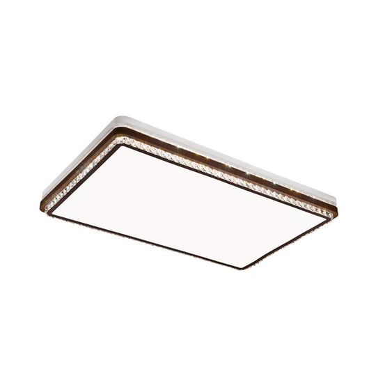 Modern Coffee Led Ceiling Light Fixture For Living Room - Dimmable Remote Control Multiple Shapes &