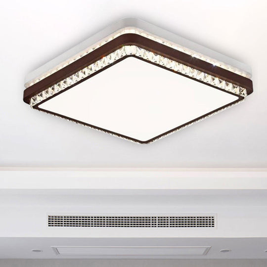 Modern Coffee Led Ceiling Light Fixture For Living Room - Dimmable Remote Control Multiple Shapes &