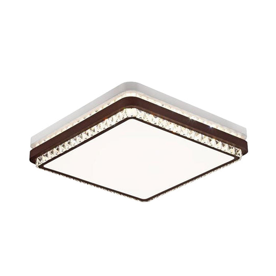 Modern Coffee Led Ceiling Light Fixture For Living Room - Dimmable Remote Control Multiple Shapes &