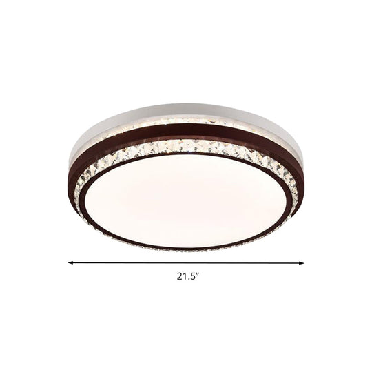 Modern Coffee Led Ceiling Light Fixture For Living Room - Dimmable Remote Control Multiple Shapes &