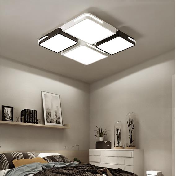 Contemporary Square/Rectangle Acrylic Flush Pendant Light - Led White Mount Lighting (21.5/37.5