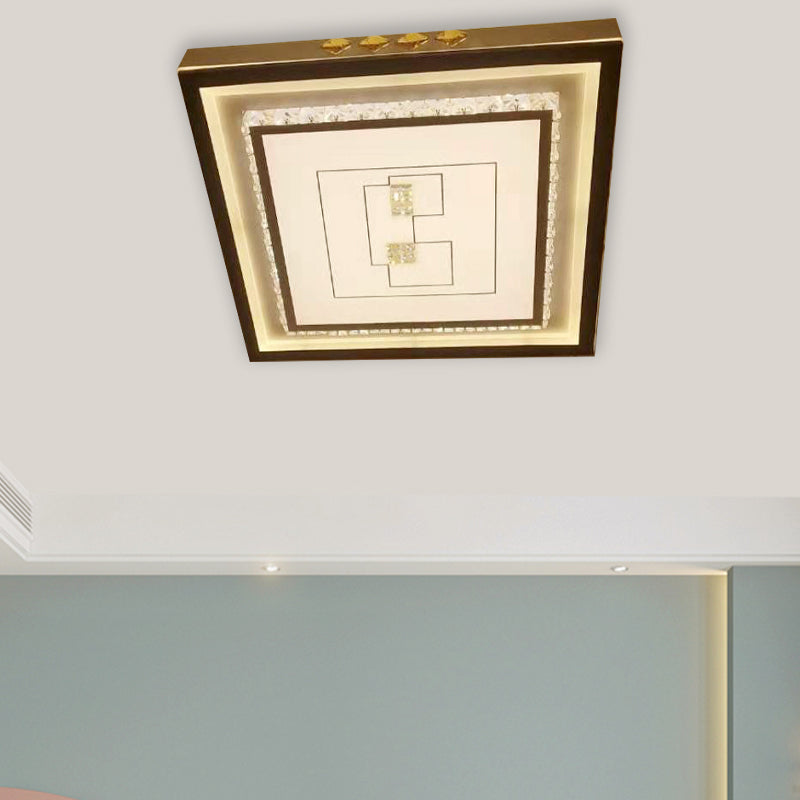 Contemporary Led Ceiling Light - Acrylic White Flush Mount Remote Control Stepless Dimming 3 Color