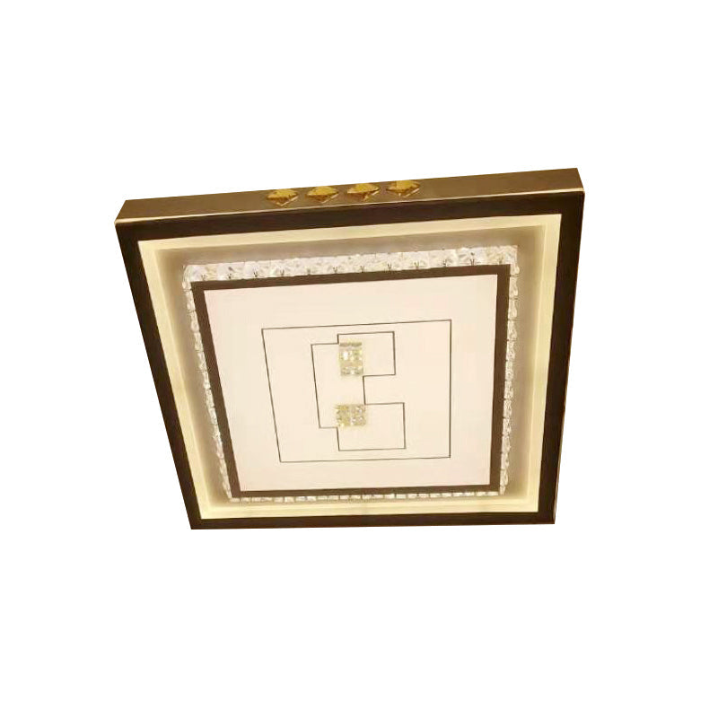 Contemporary Led Ceiling Light - Acrylic White Flush Mount Remote Control Stepless Dimming 3 Color