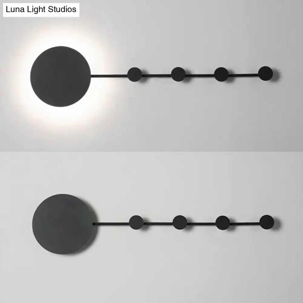 27.5/39 Black/White Round Led Wall Lamp - Simplicity Acrylic Sconce Light Fixture In Warm/White