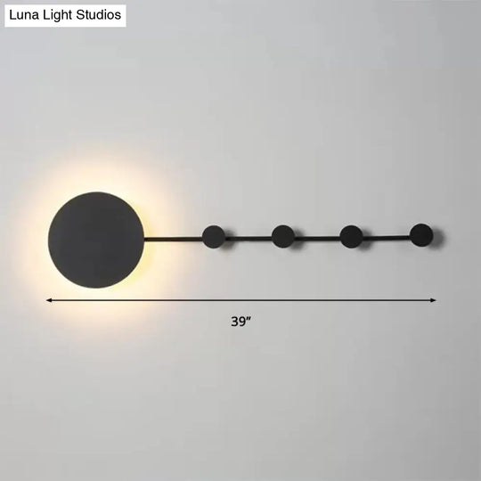 27.5/39 Black/White Round Led Wall Lamp - Simplicity Acrylic Sconce Light Fixture In Warm/White