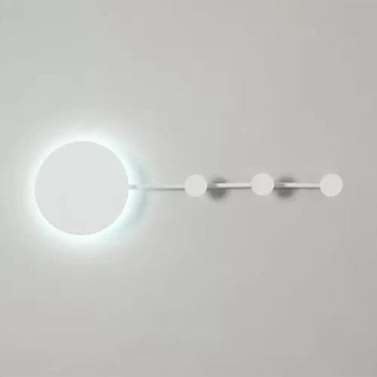 27.5/39 Black/White Round Led Wall Lamp - Simplicity Acrylic Sconce Light Fixture In Warm/White