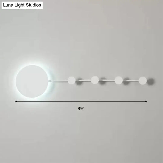 27.5/39 Black/White Round Led Wall Lamp - Simplicity Acrylic Sconce Light Fixture In Warm/White