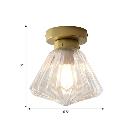 Colonial Clear Glass Scalloped Ceiling Fixture For Kitchen 6.5’/7’ W