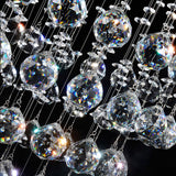 Modern Flush Mount Crystal Heart Ceiling Light Fixture - 3 Heads Nickel Finish