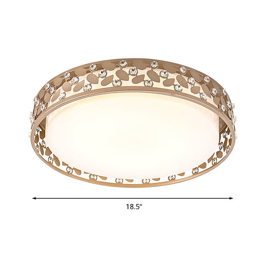 Modern Cylindrical Crystal Led Ceiling Light With Remote Dimming And Color Changing - Perfect For