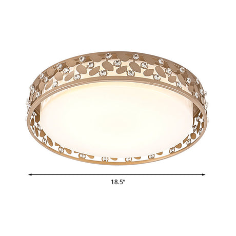 Modern Cylindrical Crystal Led Ceiling Light With Remote Dimming And Color Changing - Perfect For