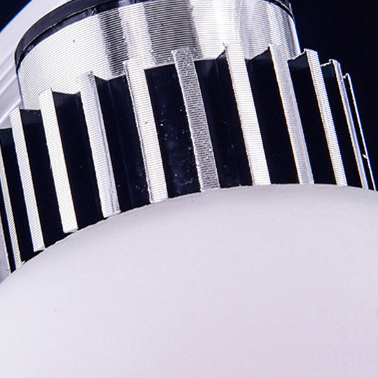 Contemporary Opal Glass Semi Flush Light Crystal 8 - Light Mount In Chrome For Living Room