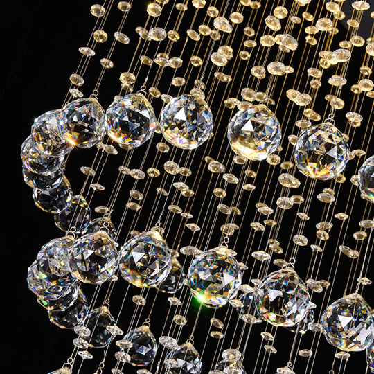 Minimalist Crystal Beaded Flush Light With 6 Nickel Lights - Stylish Mount Lighting