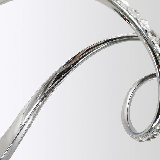 Modern Crystal Led Chandelier - Twist Hanging Pendant Light For Dining Room Chrome Finish