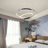 Modern Crystal Led Ring Chandelier In Chrome: Minimalist Pendant Lamp With Warm/White Light For
