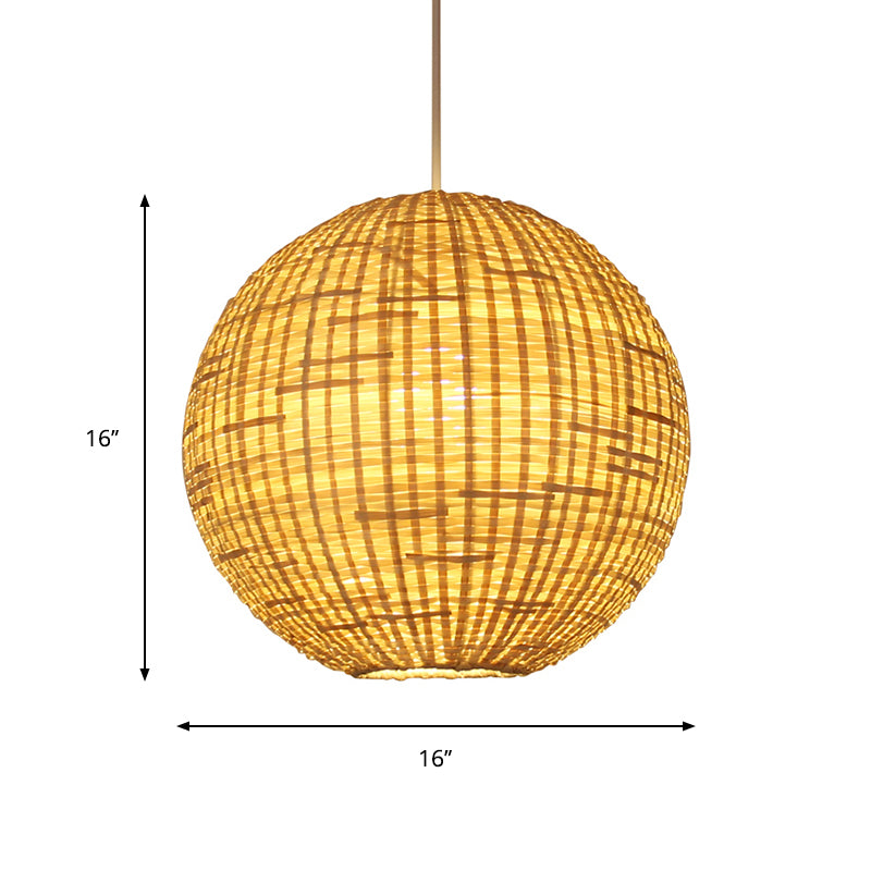 Sleek Bamboo Sphere Pendant Light Kit - 16’/19.5’ Wide