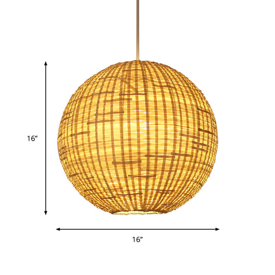 Sleek Bamboo Sphere Pendant Light Kit - 16’/19.5’ Wide