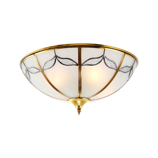 Frosted Glass Flush Ceiling Light With Traditional Design Available In 3 Sizes And Multiple Lights