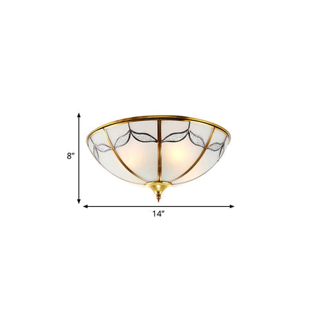 Frosted Glass Flush Ceiling Light With Traditional Design Available In 3 Sizes And Multiple Lights