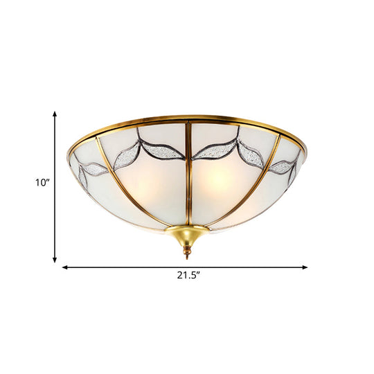 Frosted Glass Flush Ceiling Light With Traditional Design Available In 3 Sizes And Multiple Lights