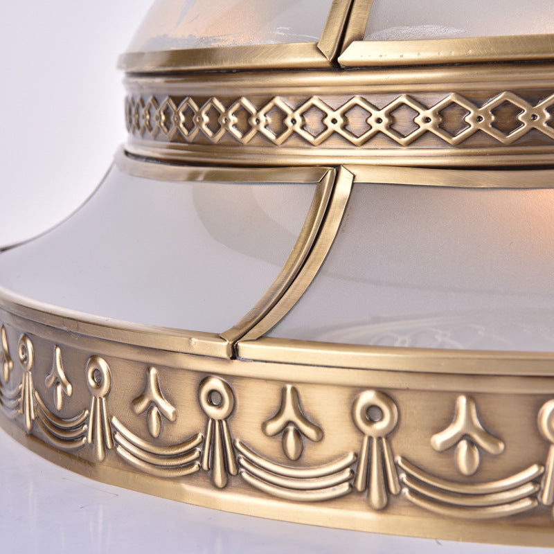 Traditional Brass Dome Flush Mount Light Fixture - 15/18 Width And 3/4 Lights For Living Room